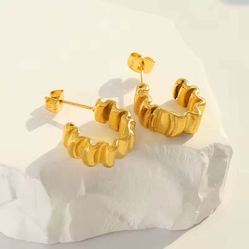 Wave Hoop Earrings