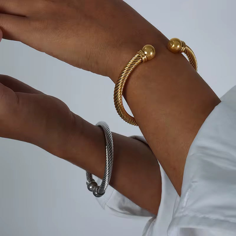 Twisted Golden Bangle
