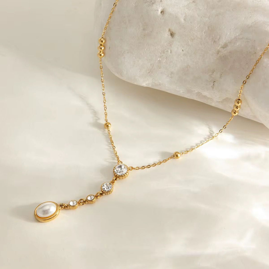 Celeste Pearl Drop Necklace