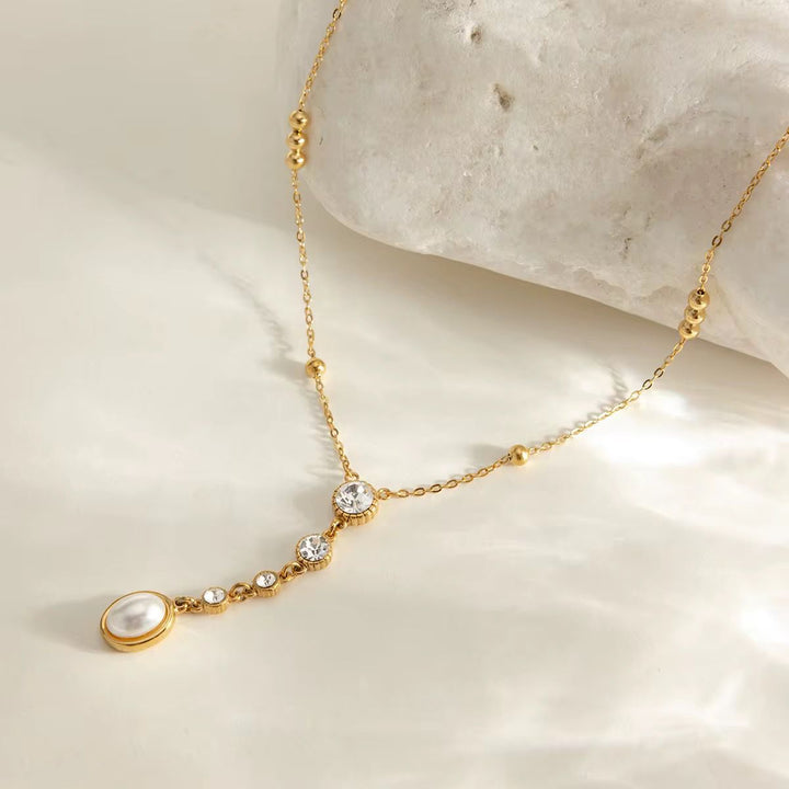 Celeste Pearl Drop Necklace