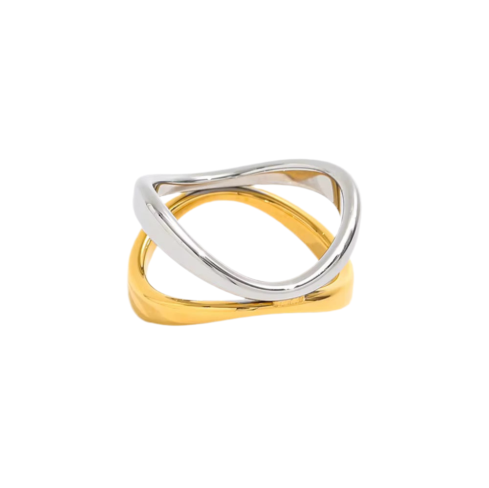 Two Tones Wave Ring