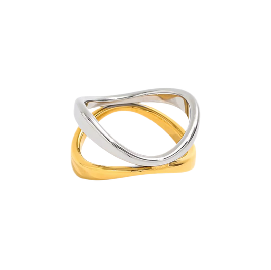 Two Tones Wave Ring