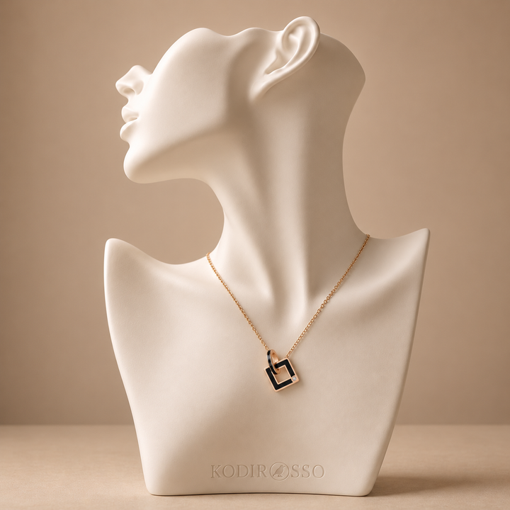 Noir Square Necklace – Rose Edition