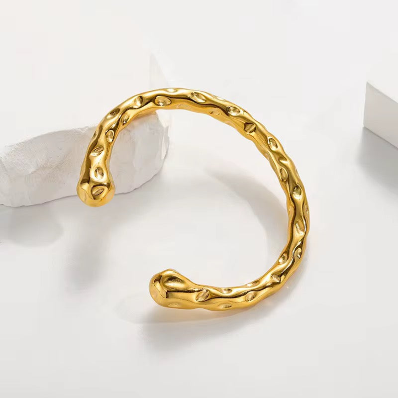 Hammered Golden Bangle