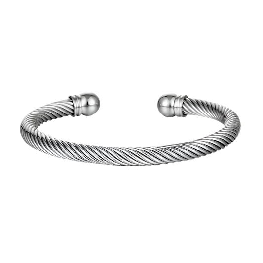 Twisted Silver Bangle