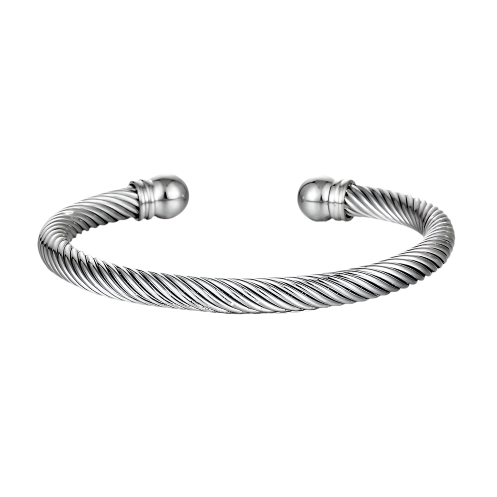 Twisted Silver Bangle