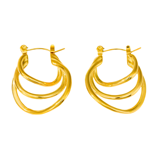 Triple Top Hoop Earrings