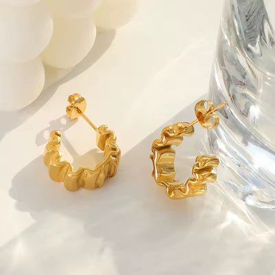 Wave Hoop Earrings