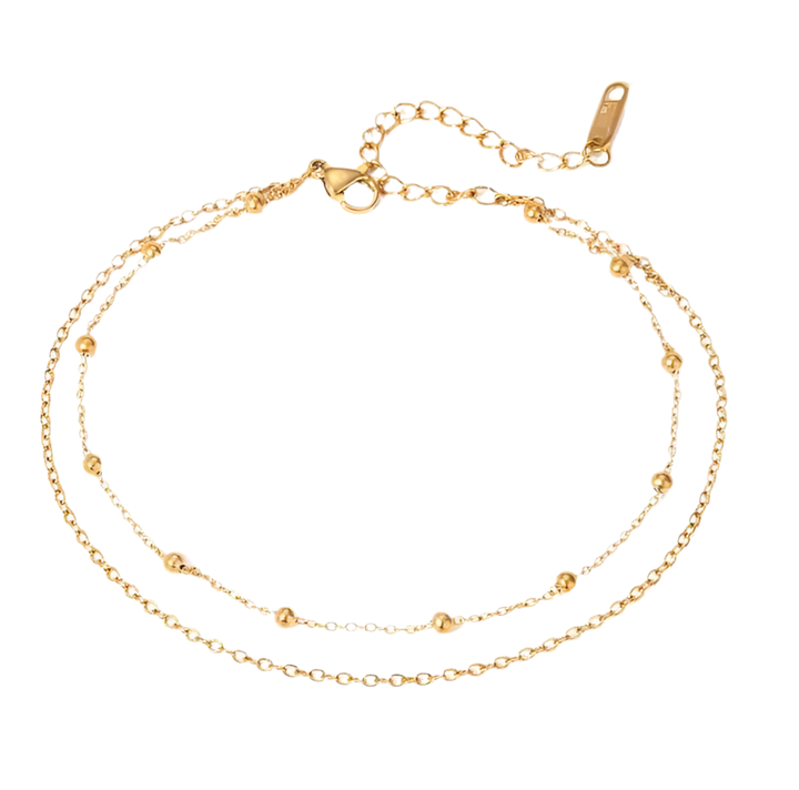 Double Layered Ball Anklet