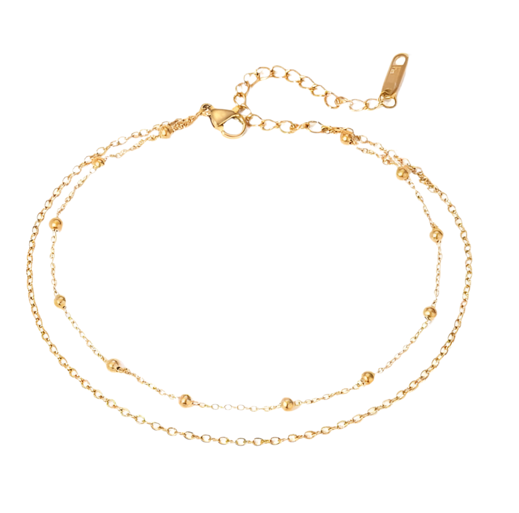 Double Layered Ball Anklet