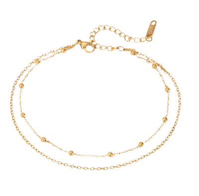 Double Layered Ball Anklet