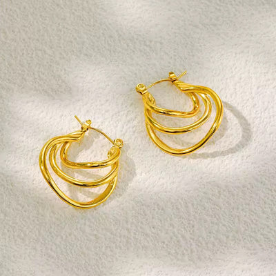 Triple Top Hoop Earrings