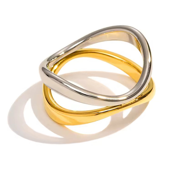 Two Tones Wave Ring
