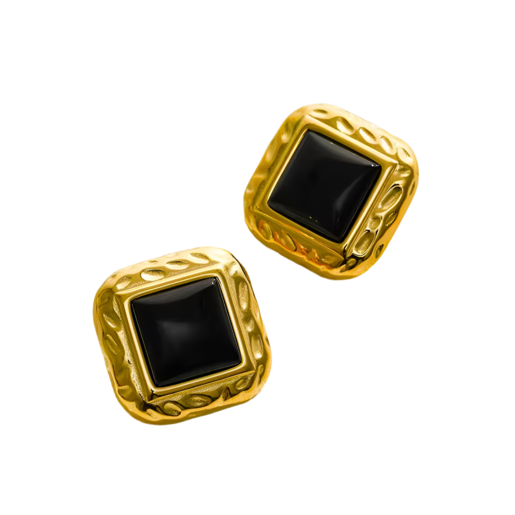 Majestic Black Mirror Earrings