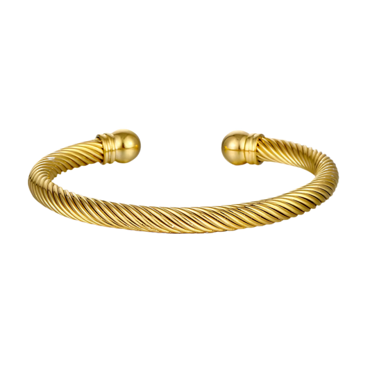 Twisted Golden Bangle