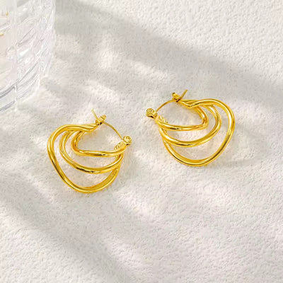 Triple Top Hoop Earrings