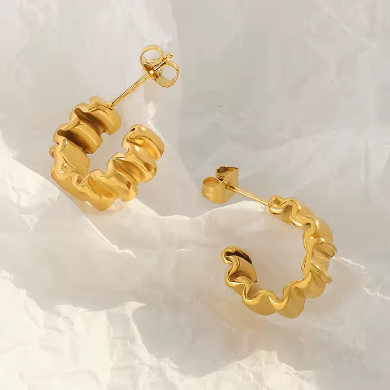 Wave Hoop Earrings