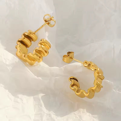 Wave Hoop Earrings