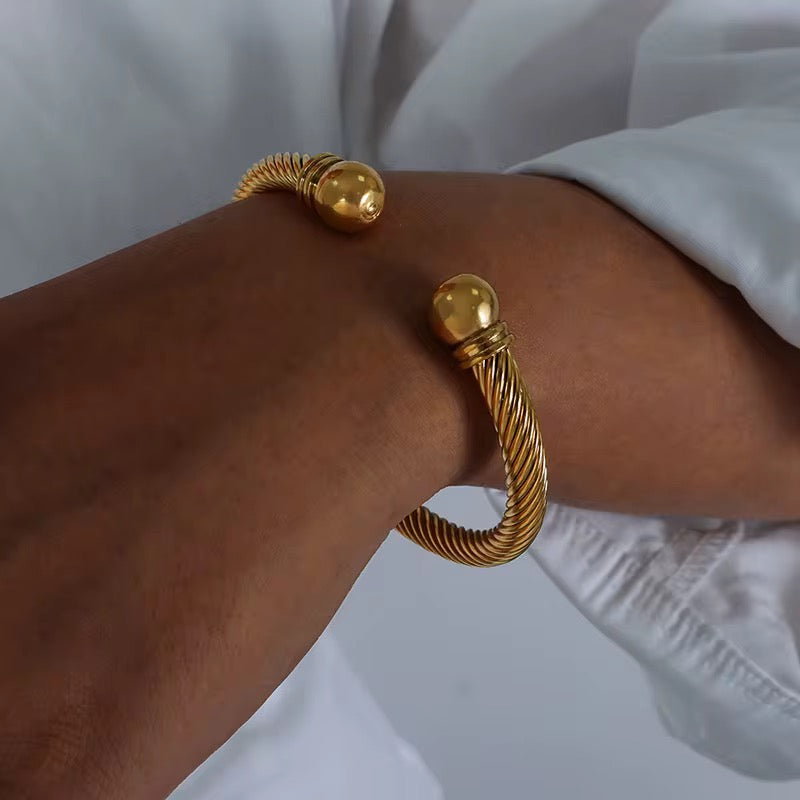 Twisted Golden Bangle