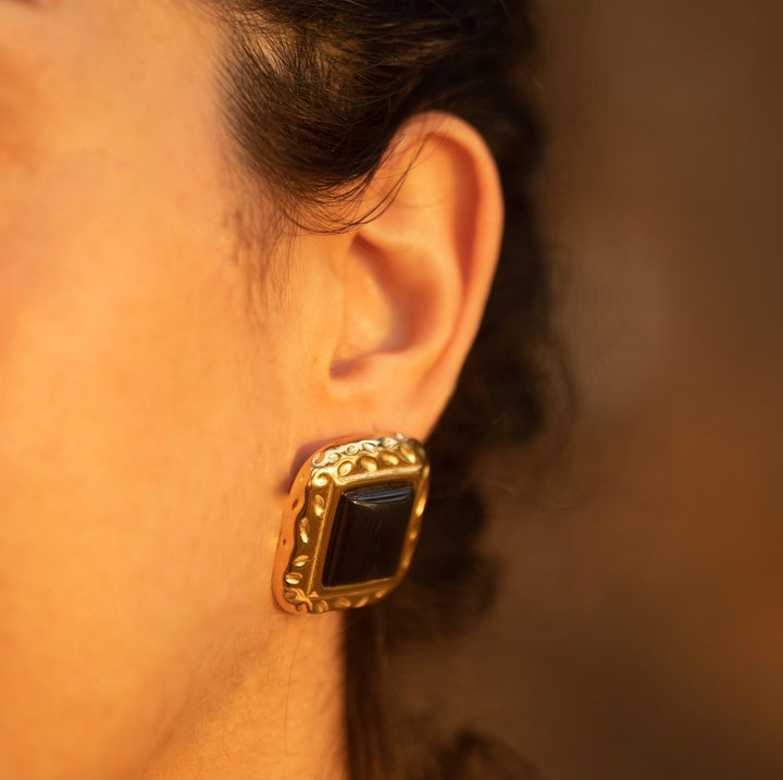 Majestic Black Mirror Earrings