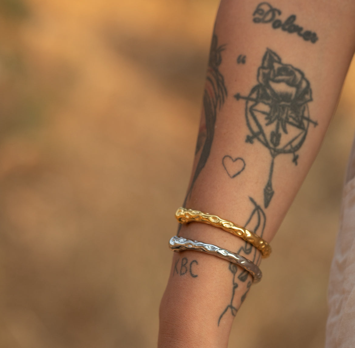 Hammered Golden Bangle