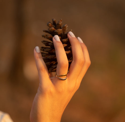 Two Tones Wave Ring