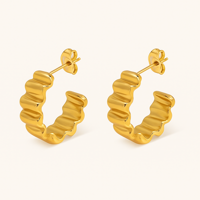 Wave Hoop Earrings