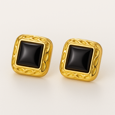 Majestic Black Mirror Earrings