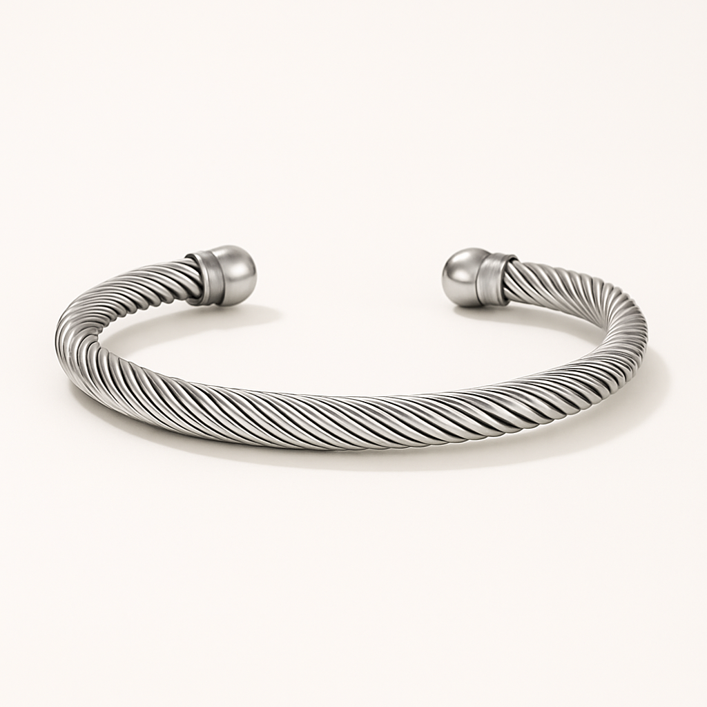 Twisted Silver Bangle
