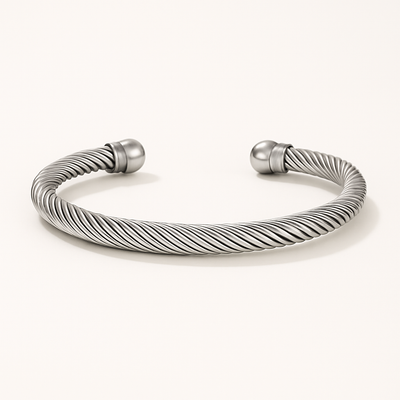 Twisted Silver Bangle