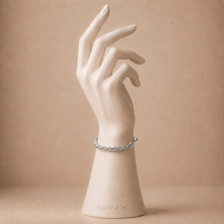 Silver Helix Steel Bangle