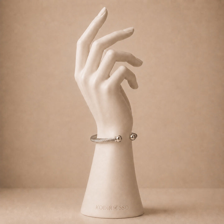 Twisted Silver Bangle