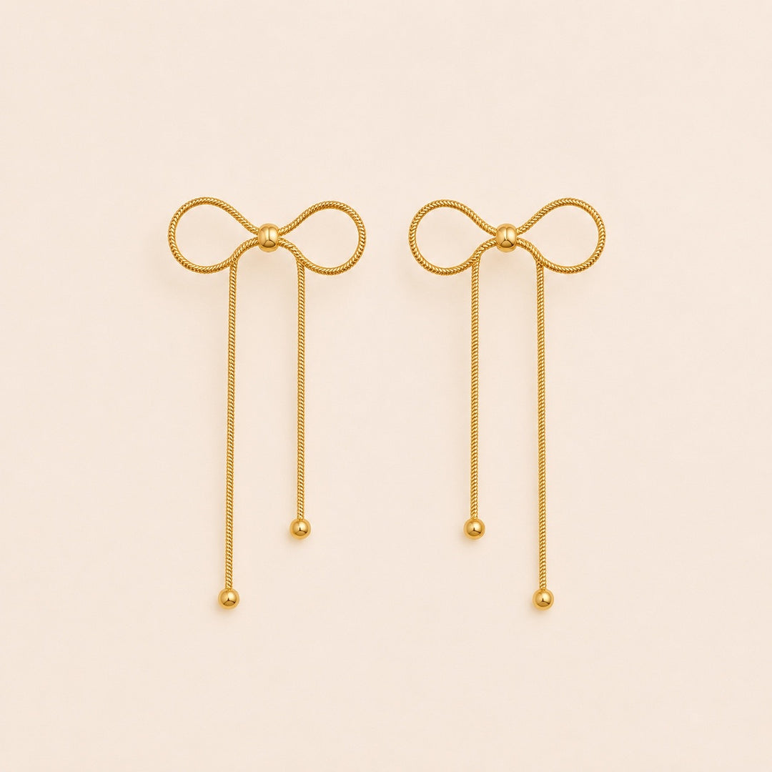 Luna Bow Drop Earrings