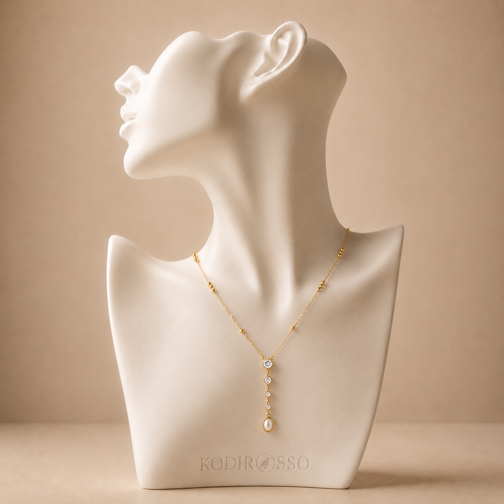 Celeste Pearl Drop Necklace