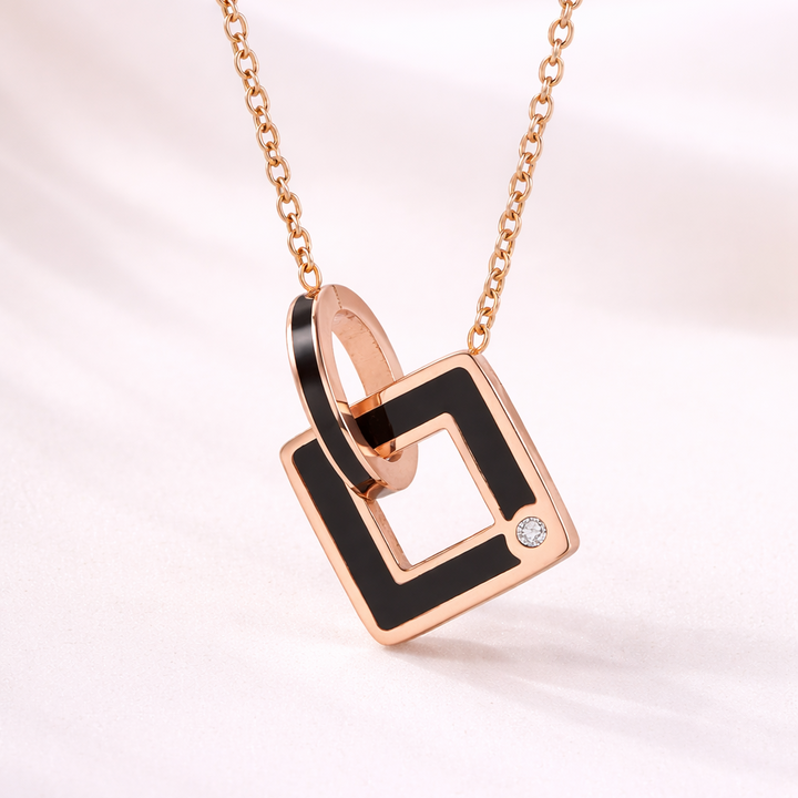 Noir Square Necklace – Rose Edition